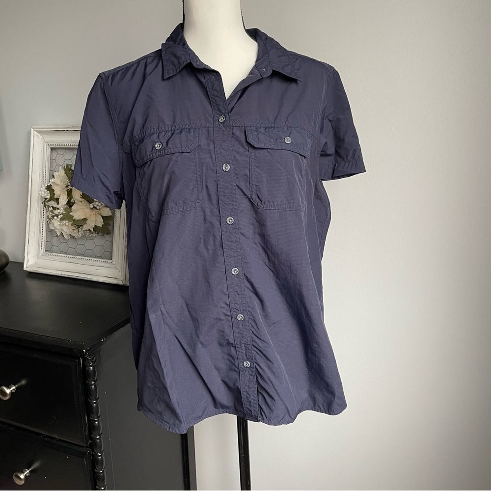 Travex Navy Button Down Hiking Top